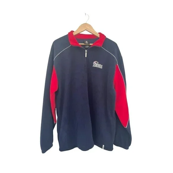 NFL Team Apparel Reebok Men's Sz XL Blue Patriots Fleece Pullover Jacket - Picture 1 of 8